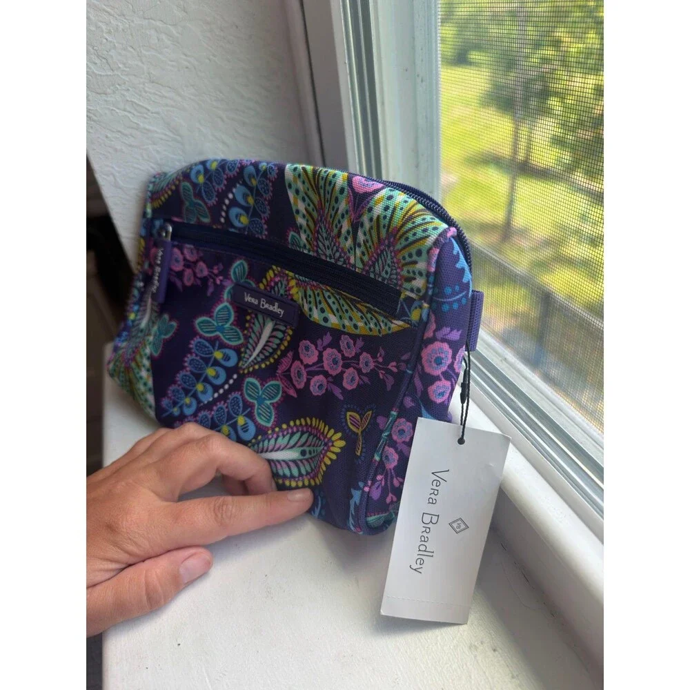 NWT! Vera Bradley Batik Leaves Purple Paisley Belt Bag Fanny Pack - Picture 10 of 11